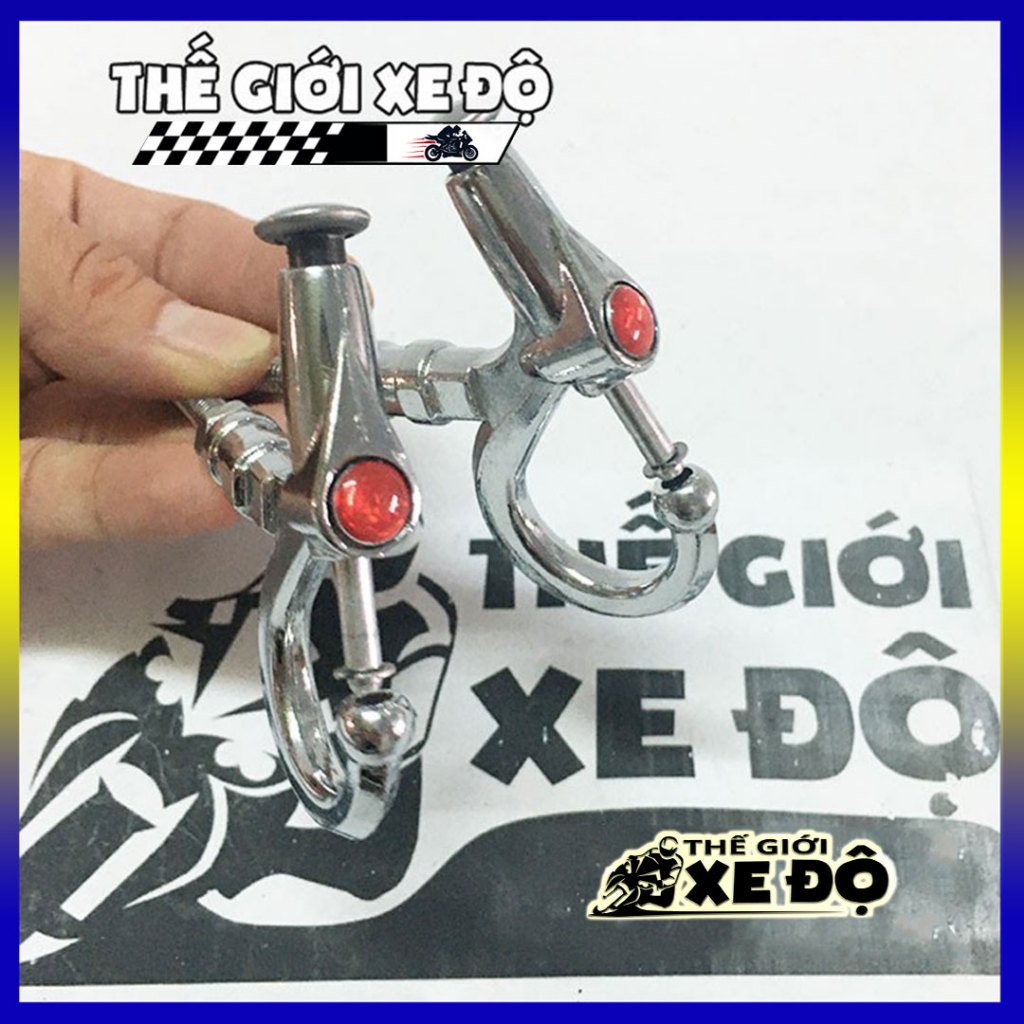 Cặp móc treo đồ xe máy inox kiểu móc bấm