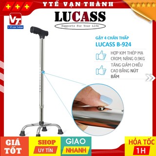 ✅ gậy 4 chân thấp lucass b-924 | có thể tăng giảm chiều cao -vt0307