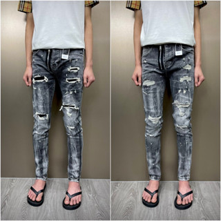 Quần jean dsq nam xám khói siêu cấp bản 4 cúc tang hồng host neww 2025