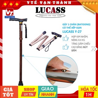 ✅ gậy 1 chân thẳng có thể xếp gọn lucass y-27 | có thể tăng giảm chiều cao -vt0321
