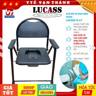 ✅ ghế bô vệ sinh không bánh xe, khung sơn, bô vuông, đệm simili lucass g-17 | tiêu chuẩn mỹ -vt0402