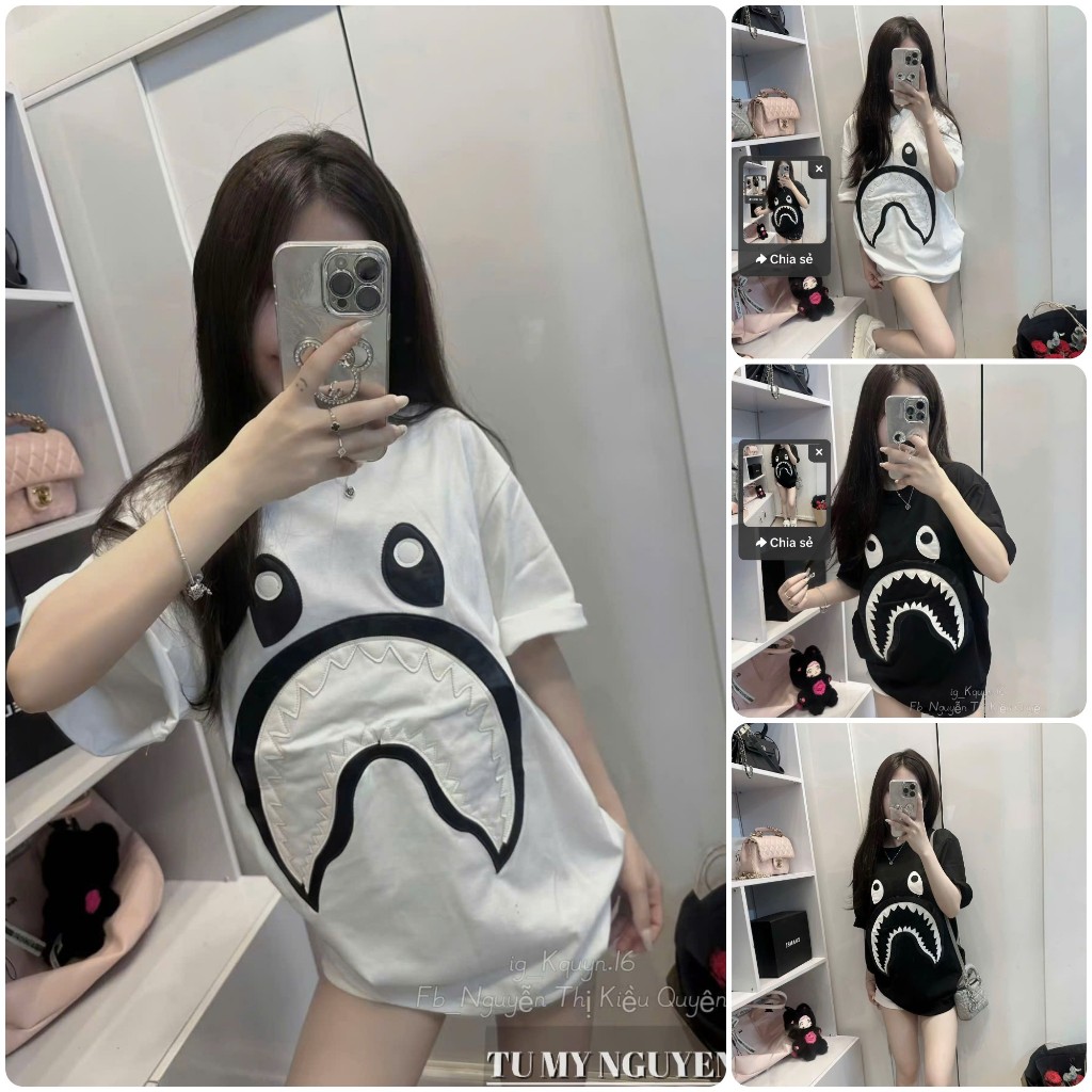 Áo Phông Bape Nữ Thêu Hình Siêu Đẹp - Áo Bape Nữ Thêu Hình Siêu Cực Nét