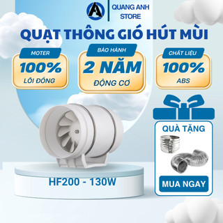  Quạt thông gió hút mùi Nefa HF200 công suất lớn 130W không gian bếp gia đình công nghiệp 20-30m2 