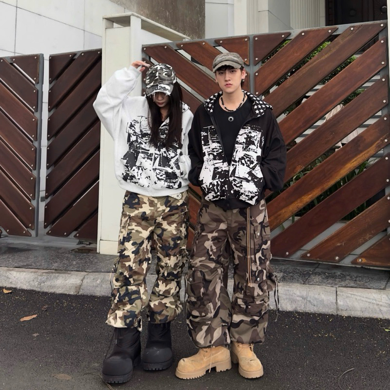 QUẦN CARGO PANTS TEN BOX CAMO - Quần Kaki HUGU 12 túi hộp màu CAMO dài suông ống rộng form nam nữ unisex Jaystoree | BigBuy360 - bigbuy360.vn