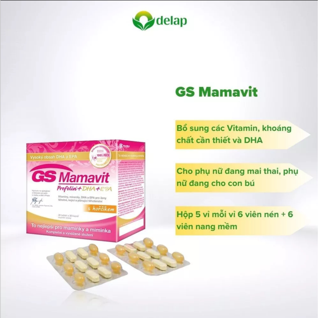 GS Mamavit Prefolin Prefolin + DHA + EPA - Cung Cấp Dưỡng Chất Cho Phụ Nữ Mang Thai Và Cho Con Bú