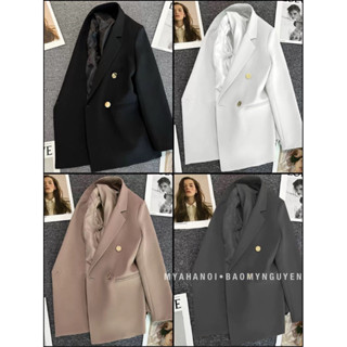Áo blazer nữ hàng Quảng Châu 4 CÚC (kèm VIDEO THẬT) độn vai may 2 lớp áo vest nữ CHẤT MỀM