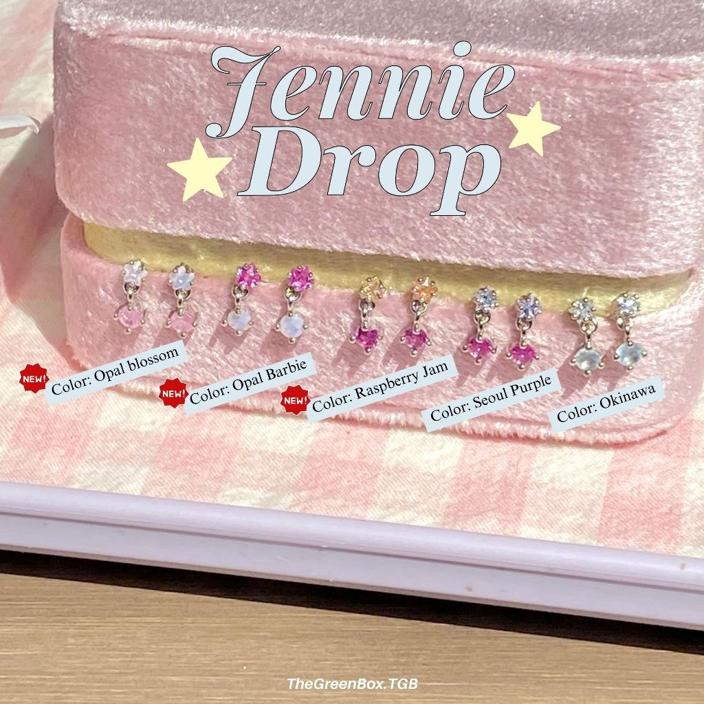 The Green Box Bông Tai Jennie Drop Chất Liệu Tốt Chốt Bạc S925