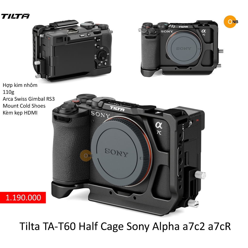 Tilta Half Cage Máy ảnh Sony Alpha a7c2 a7cR gọn nhẹ đẹp