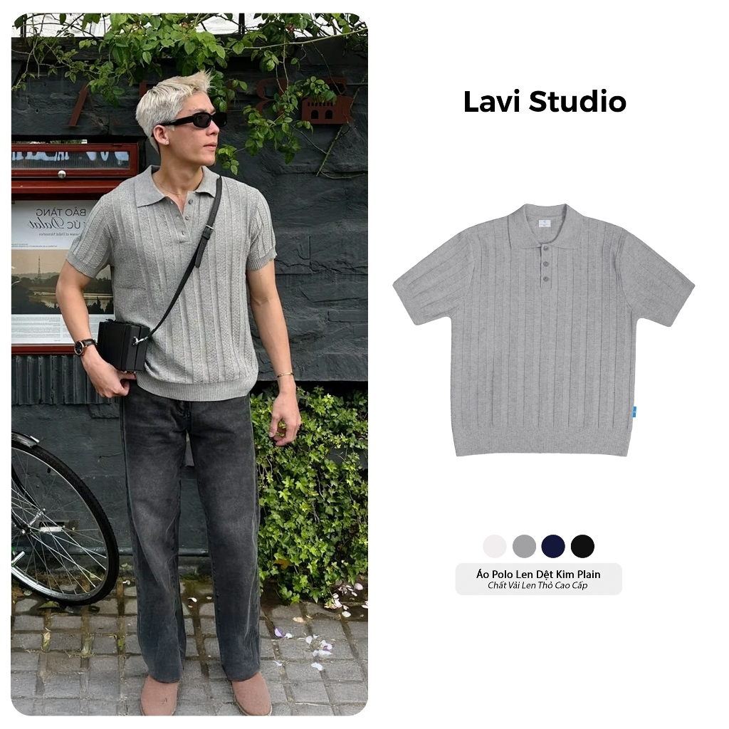 Áo Polo LEN THỎ Local Brand Lavi Studio/ Plain Nam Nữ Unisex