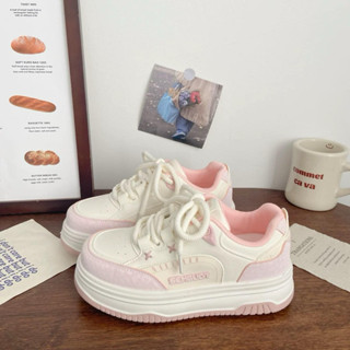  GIẦY THỂ THAO NaNa hồng & trắng quai dán rất cá tính size 35 39 