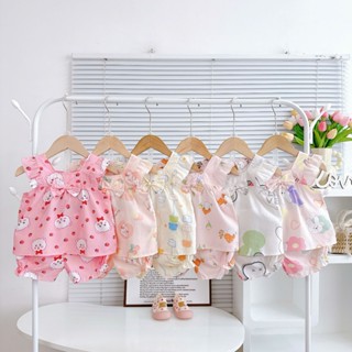 [7-13kg] Bộ Quần Áo Bé Gái, Đồ Bộ Mặc Nhà Bé Gái Vải Tôn (Tole-Lanh) mẫu sát nách CÁNH TIÊN Mềm-Mịn-Mát MeGauu - BTG7