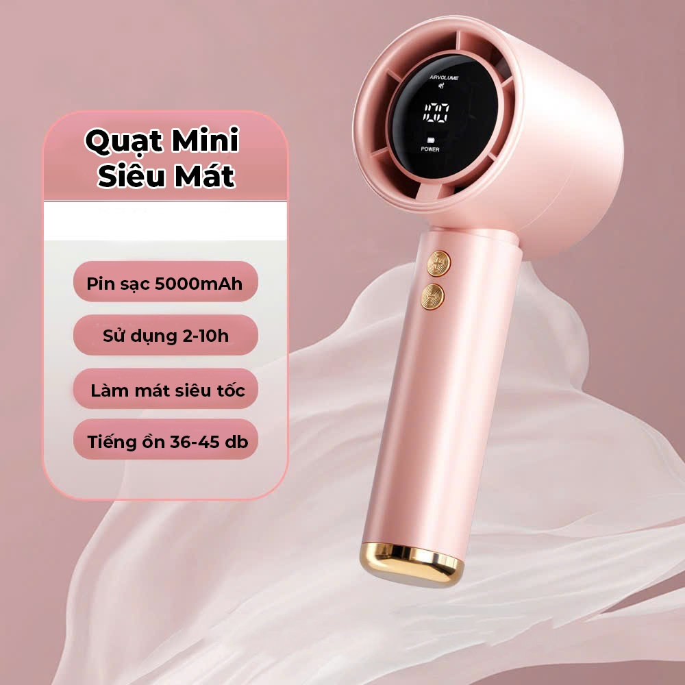 Quạt mini cầm tay M2 5000mAh di động có thể sạc gió mạnh 100 tốc độ turbo phản lực | BigBuy360 - bigbuy360.vn