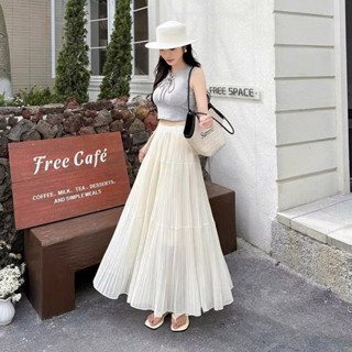  Chân Váy Xòe Tầng MN2672 Xếp Ly Hai Lớp Dáng Dài Thời Trang Phối Đồ Dịu Dàng Cho Nữ 