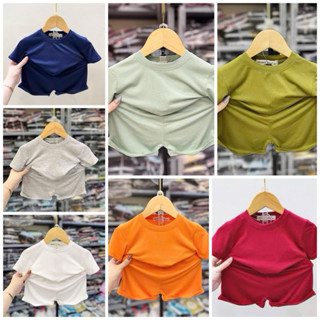 Bộ cộc tay trơn thun lạnh Minky mom cho bé trai bé gái size 90-150