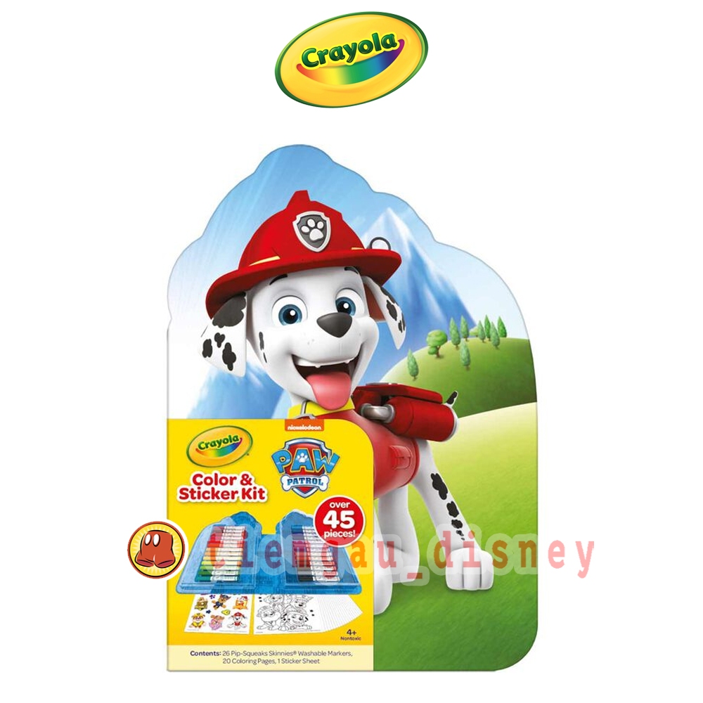 Bút Tô Màu Giặt Được Crayola x PAW Patrol (Chó cứu hộ) 26 bút màu kèm 20 giấy vẽ và sticker - Chính 