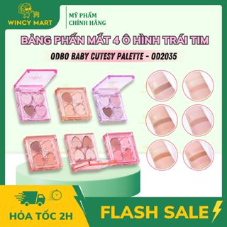  Bảng Phấn Mắt 4 Ô Hình Trái Tim ODBO Baby Cutesy Palette OD2035 Màu Pastel Dễ Thương Có Kết Cấu Lì Và Có Nhũ Thái Lan 