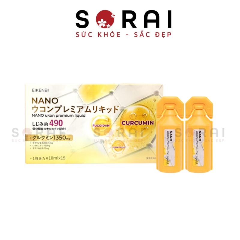 Nghệ nước Nano Fucoidan Eikenbi Nhật Bản hộp 10ml x 15 tuýp