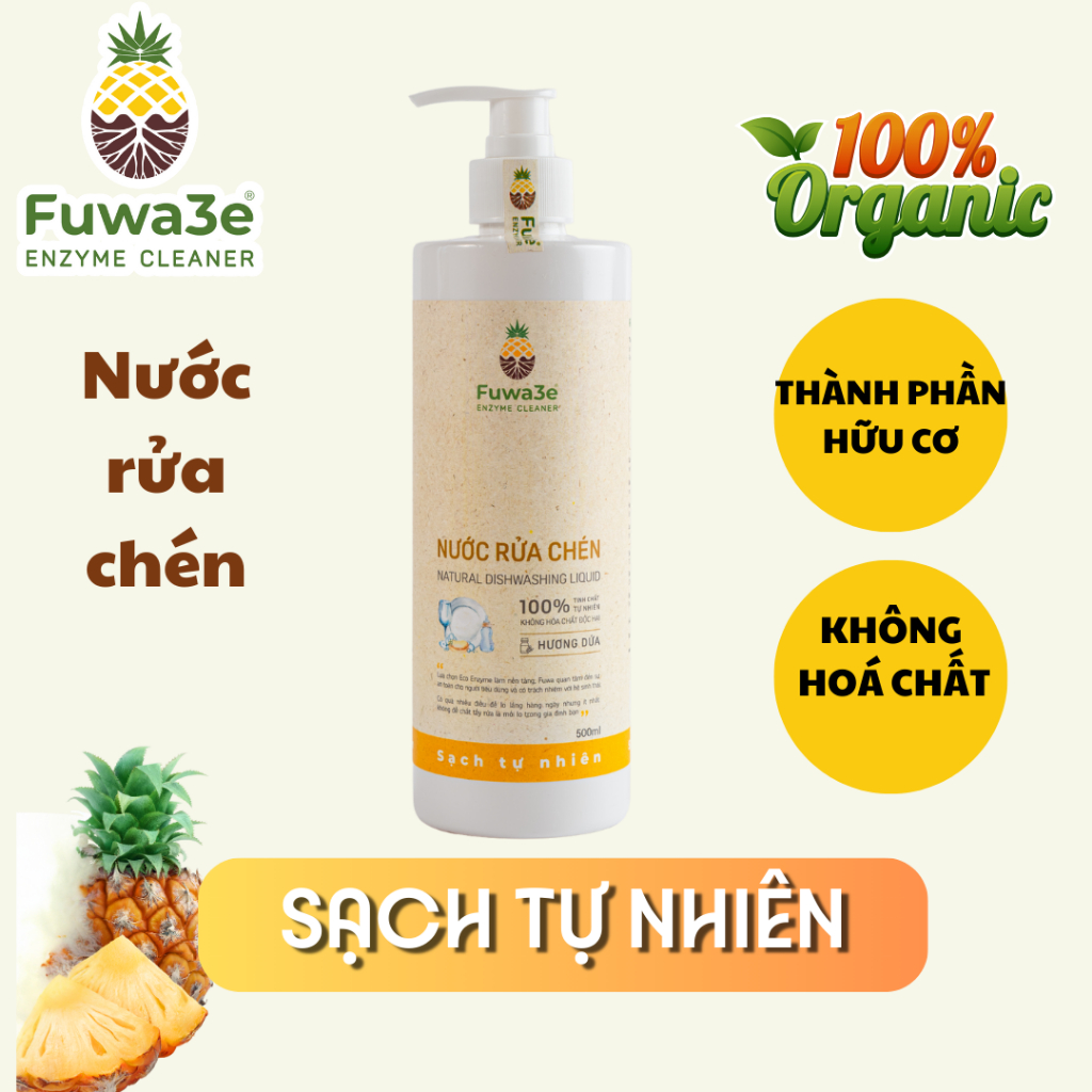Nước Rửa Chén Hữu cơ, rửa bình sữa  fuwa3e