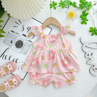 (Mới về thêm màu) [6-13kg] Đồ Bộ 2 Dây Bé Gái Vải Tole Lanh Mềm Mịn Mát Cho Bé Gái Mặc Hè Unibaby - BT124