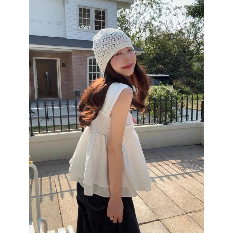 Áo babydoll nữ khoét ngực hình nơ TABISHOP Áo kiểu nữ dễ thương mặc hè đi biển đi chơi(103) | BigBuy360 - bigbuy360.vn
