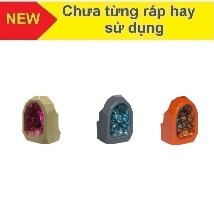Đồ chơi xếp hình phụ kiện Rock 1 x 1 Geode with Molded Glitter Crystals