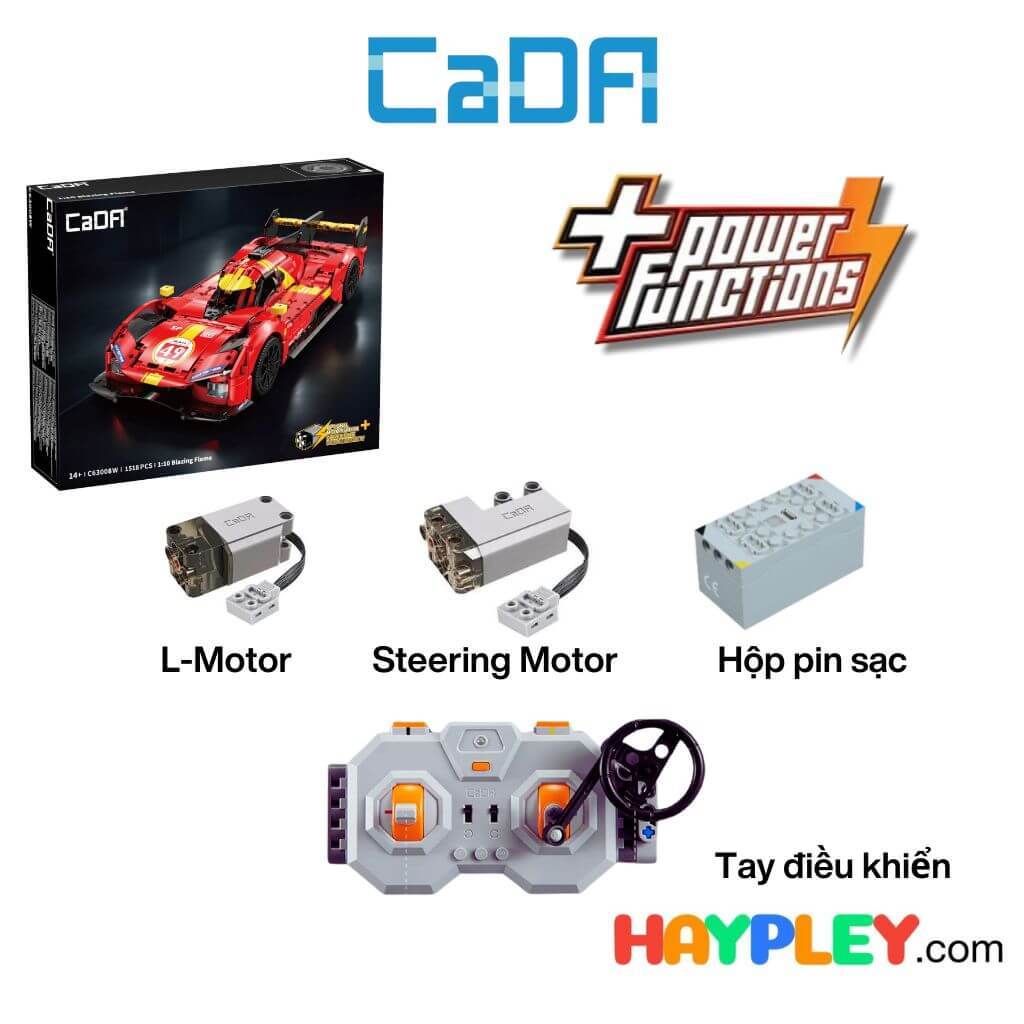 CaDA Bộ động cơ và điều khiển từ xa Full RC cho Siêu xe Ferrari 499P CaDA C63008