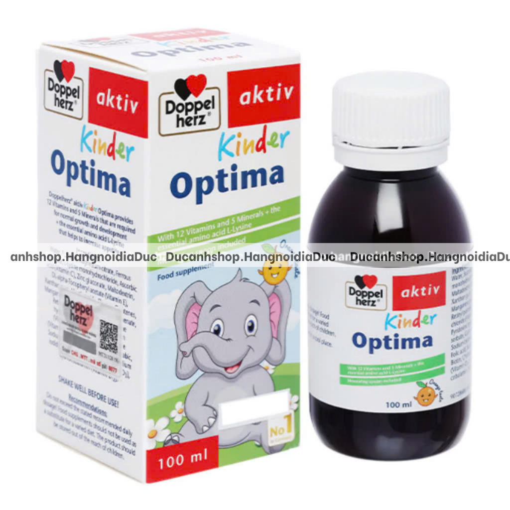 (NHẬP KHẨU) Siro Kinder Optima 100ml Doppelherz Aktiv - Hỗ trợ bé vươn tầm vóc, bớt ốm còi