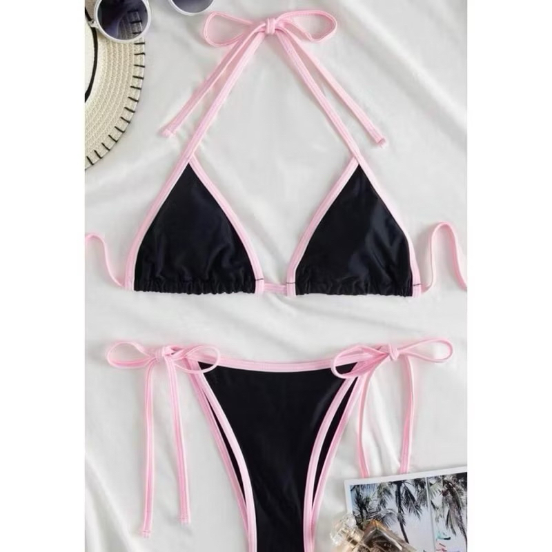 Bikini 2 mảnh phối dây full màu ,Hồng đen thiết kế ( sẵn hàng) | BigBuy360 - bigbuy360.vn