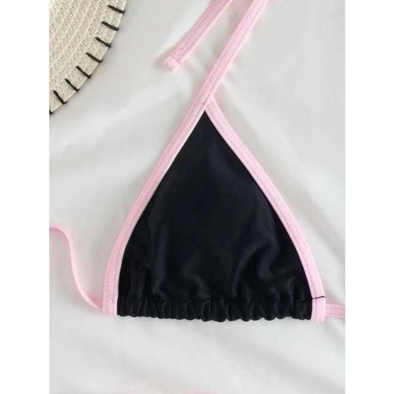 Bikini 2 mảnh phối dây full màu ,Hồng đen thiết kế ( sẵn hàng) | BigBuy360 - bigbuy360.vn