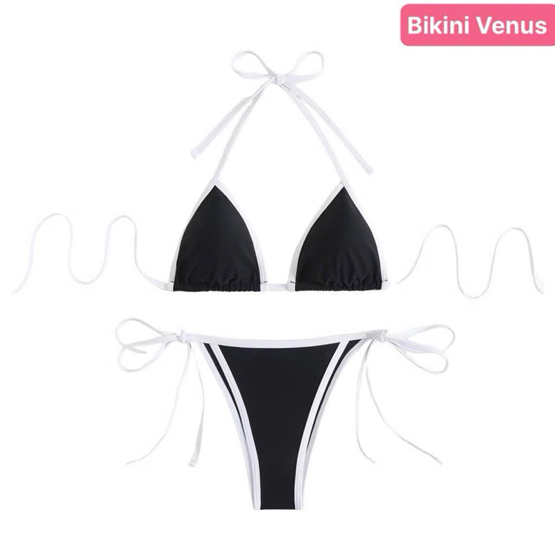 Bikini 2 mảnh phối dây full màu ,Hồng đen thiết kế ( sẵn hàng) | BigBuy360 - bigbuy360.vn