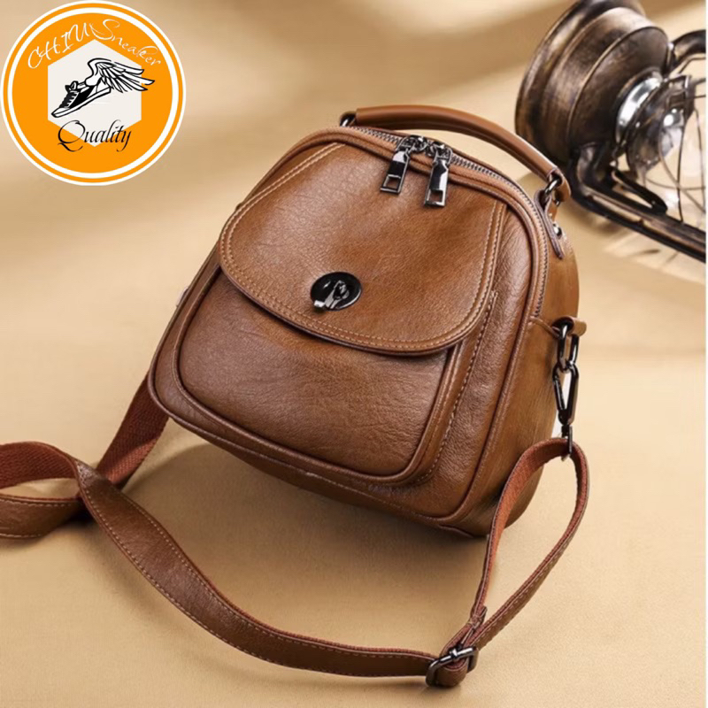 Balo nữ nhỏ nhắn xinh xắn màu nâu sang trọng balo nhỏ balo du lịch balo nữ