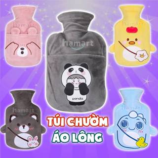 Túi Chườm Nóng Gấu Panda Vải Bông PVC 2 Lớp 1000ml 2000ml Chườm Giảm Đau Bụng Kinh Hiệu Quả