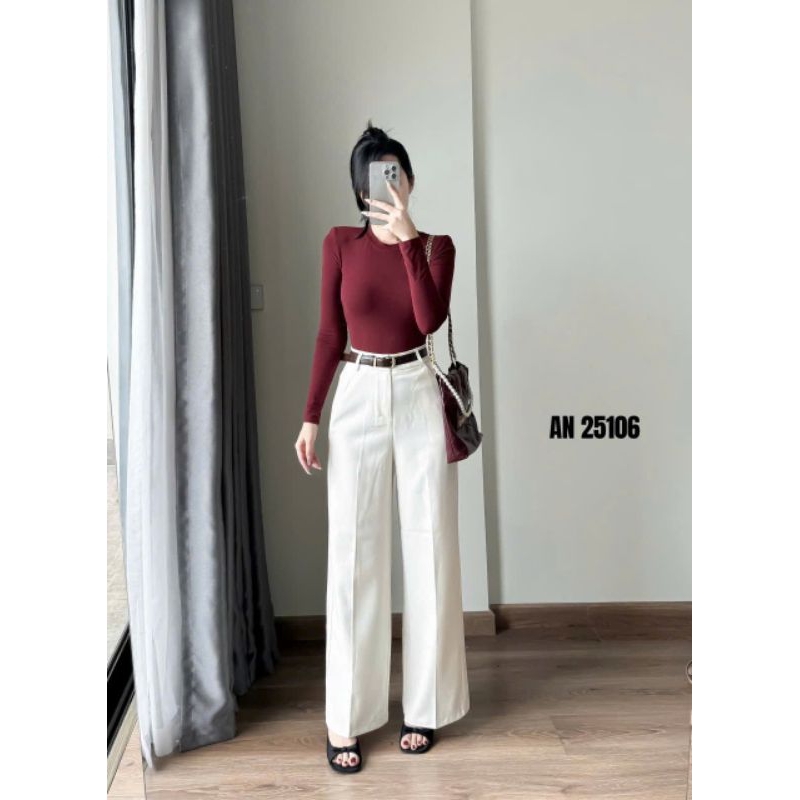 Quần vải suông kèm belt 25106