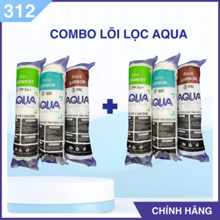 Combo 2 bộ ( 6 cái ) lõi lọc nước AQUA chính hãng - Bộ lõi lọc thô 1 2 3