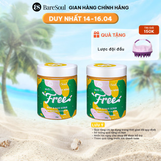 Combo 2 Muối tắm gội tẩy tế bào chết tẩy tế bào chết da đầu, tóc BareSoul FREE Hair Scrub 330g x2