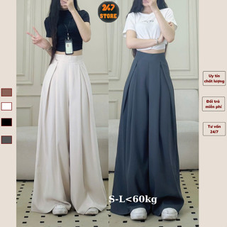 Quần tây công sở ống rộng ly lệch 2 bên Quần vải ống rộng chất gold hàn cạp cao hách dáng 247STORE - đọc kỹ mô tả