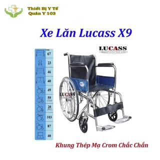 Xe Lăn Lucass X9 Khung Thép Mạ Crom Chắc Chắn
