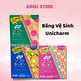 Size Lớn Băng Vệ Sinh Unicharm Sofy Soft Tampon Siêu Thấm Hút Khô Thoáng Dịu Nhẹ Siêu Sạch