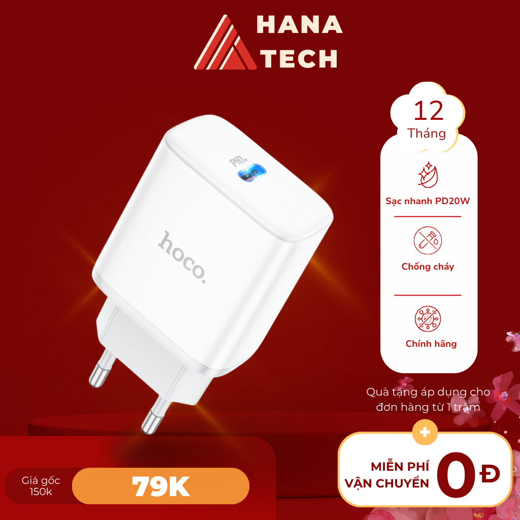 Củ Sạc Hoco C104A 20w Cốc sạc HOCO C104A Stage single port PD20W