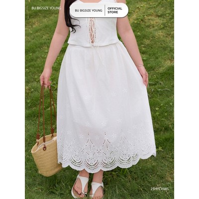 Chân váy thêu ren chân BIGSIZE (55kg đến 95kg) – 25HYCV085   - [BU Bigsize Young]
