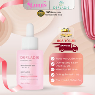 Serum Niacinamide 20% Giảm Mụn, Mờ Thâm Đỏ Derladie Laboratoire Pore Tightening Ampoule 30ml