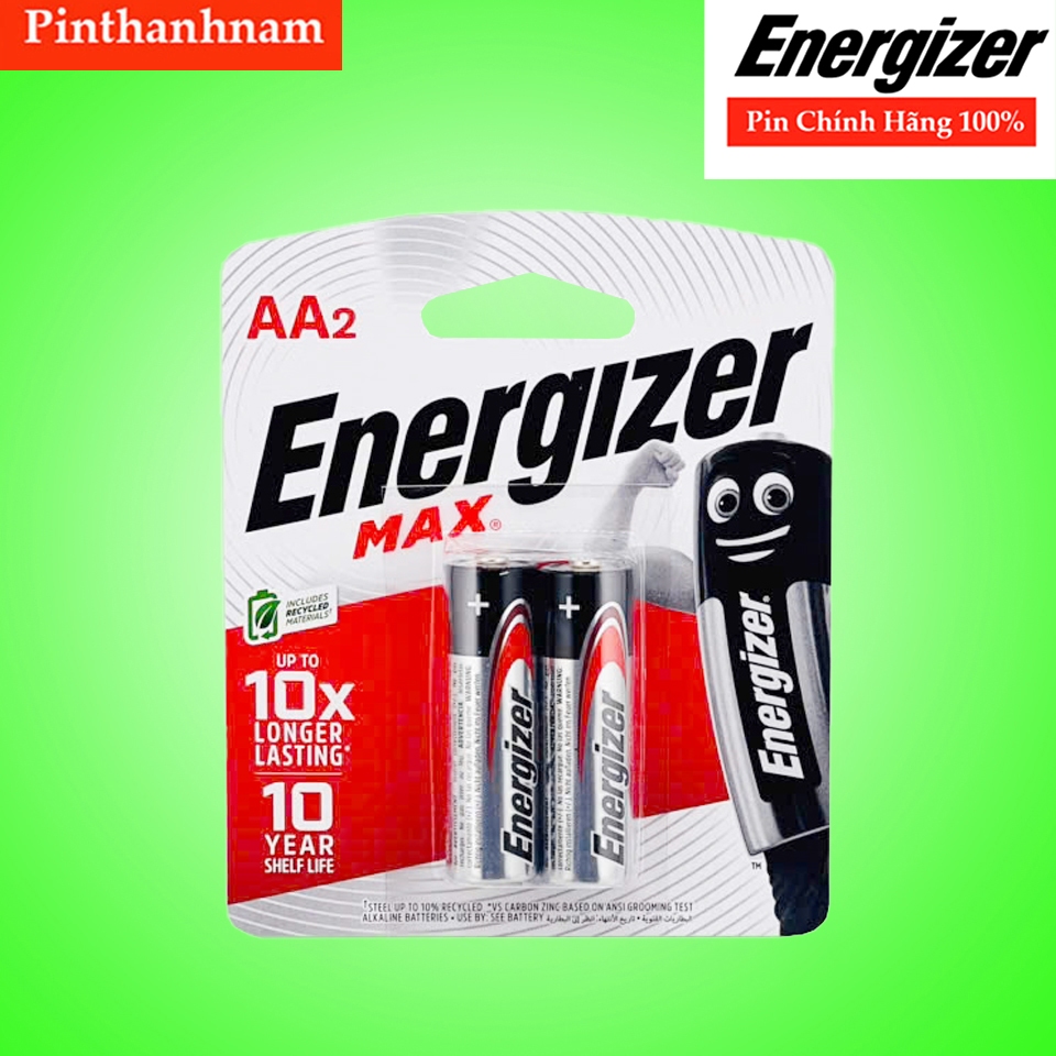 Pin AA Energizer max E91 Vỉ 2 Viên Chính Hãng