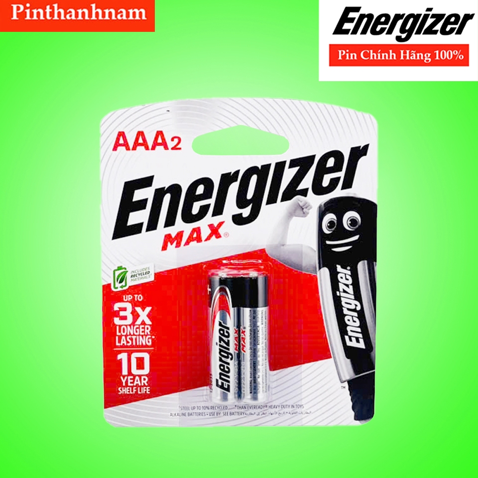 Pin AAA Energizer max E92 Vỉ 2 Viên Chính Hãng