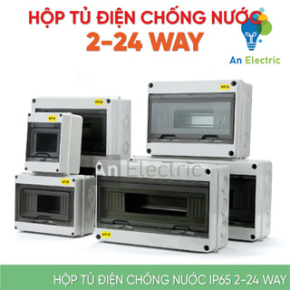 Tủ điện chống nước IP65 5 WAY, 8 WAY, 12 WAY, 15 WAY, 18 WAY, 24 WAY nhựa cao cấp ABS chuyên dụng cho solar