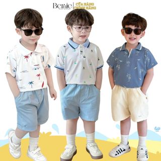 Set bộ thun tổng hợp cho bé trai cộc tay basic phong cách hàn quốc size bé 1 tới 7 tuổi BERNIE kids
