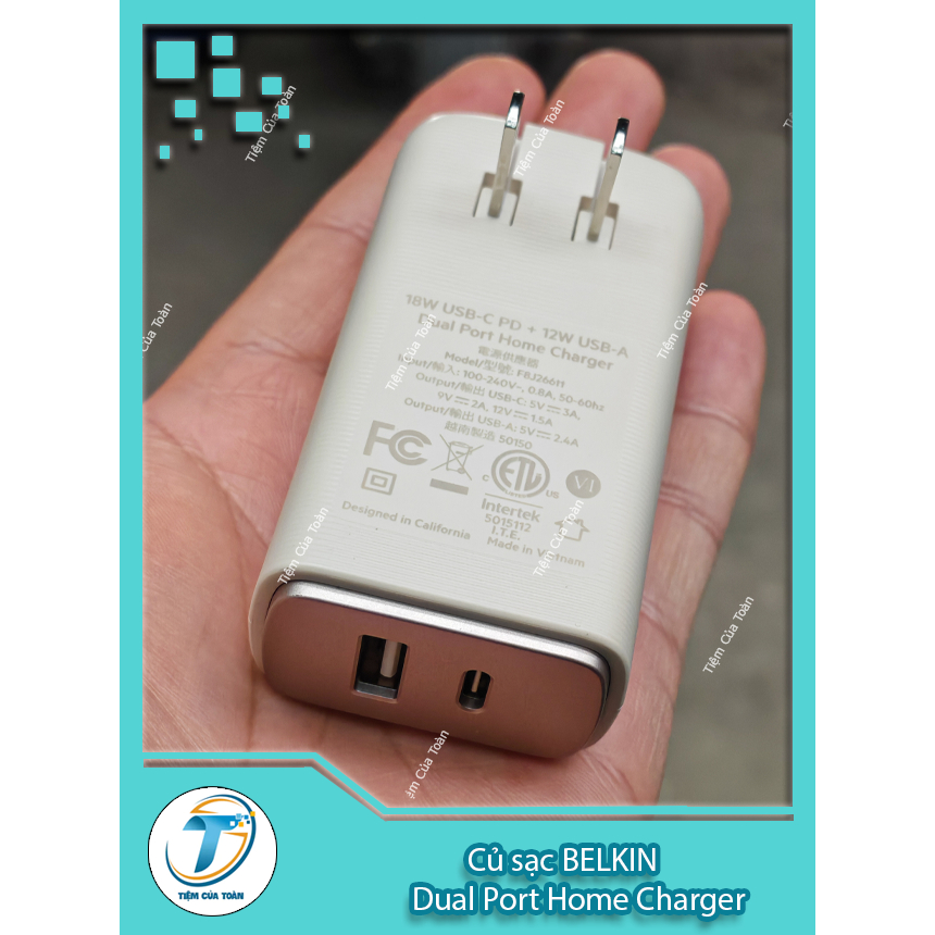 Củ sạc điện thoại BELKIN Dual Port Home Charger 20W PD