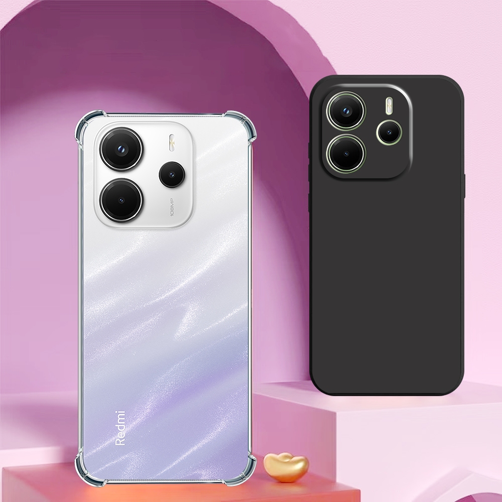 Ốp lưng Xiaomi Redmi Note 14 4G / 14 Pro 5G / 14 Pro Plus+ chống sốc, TPU viền vuông, trong suốt silicon