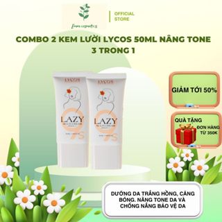Combo 2 kem lười nâng tone 3in1 Lycos 50ml giúp dưỡng da trắng hồng, căng bóng, chống nắng bảo vệ da