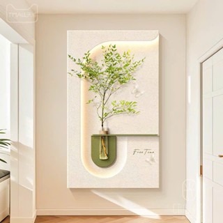 tranh cắm hoa treo phòng khách sang trọng có đèn led