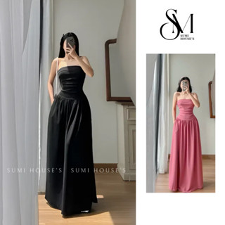  Đầm ống cúp ngực xếp ly ngực dáng dài xoè xinh yêu - thun gân lạnh 